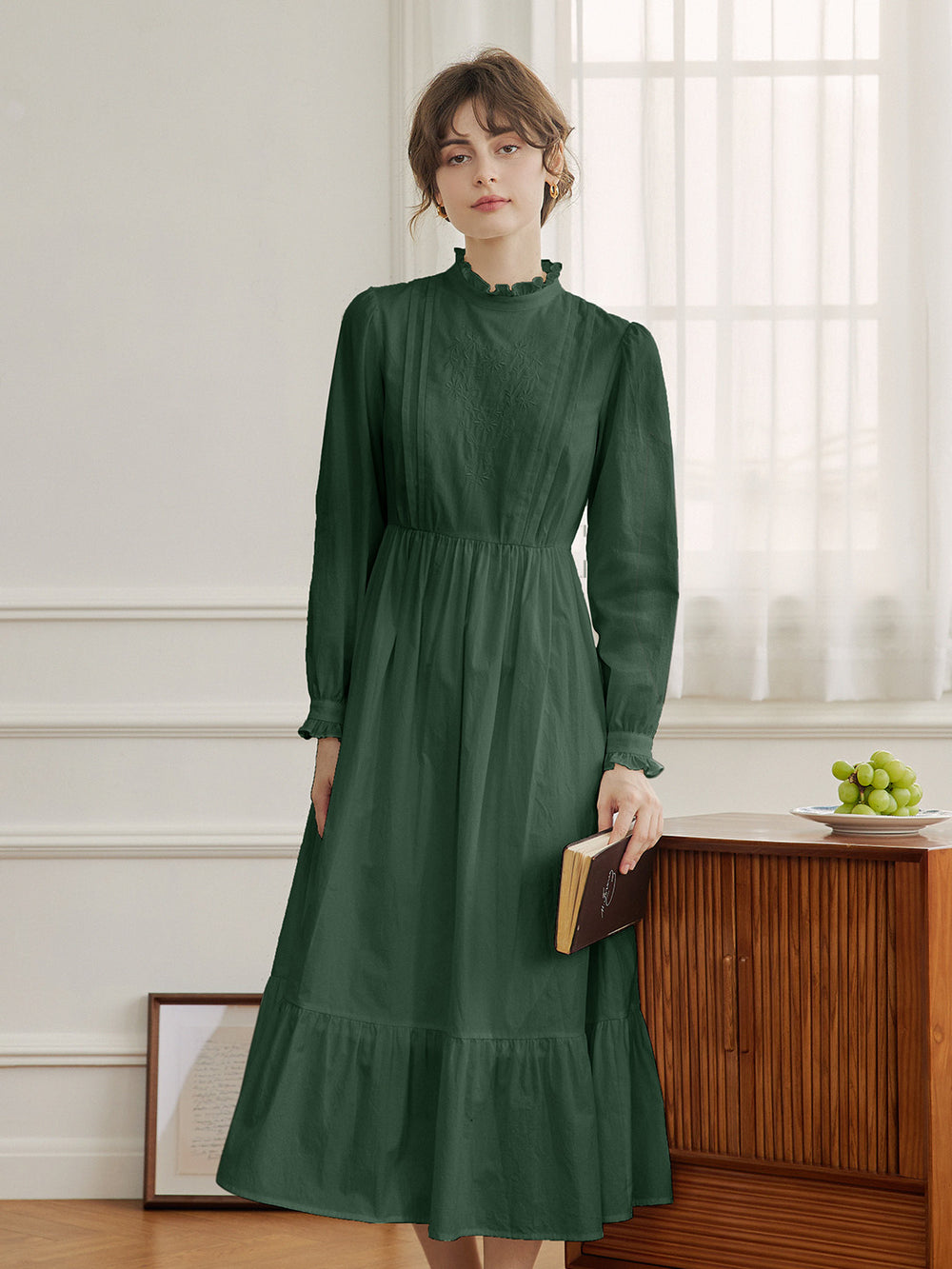 Haki Hidden Pocket Summer Linen Woven Dress BCDF-25255029 - Baia Mare main image 1