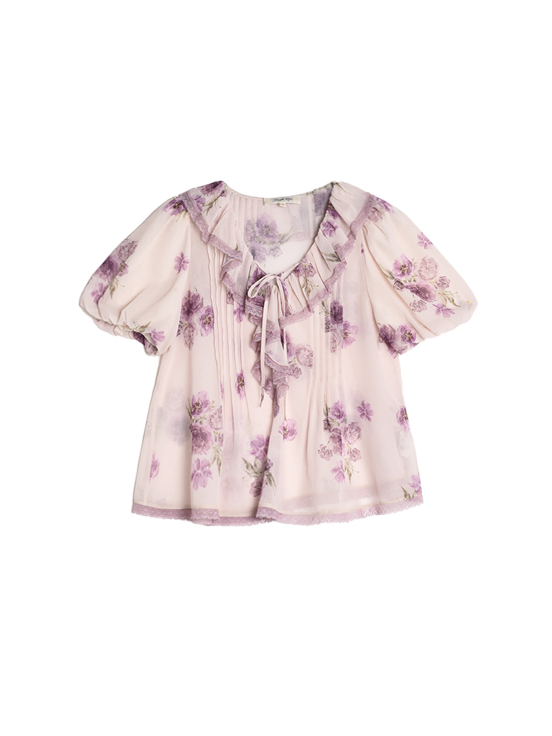 Sloane Ruffle Neck Floral Blouse