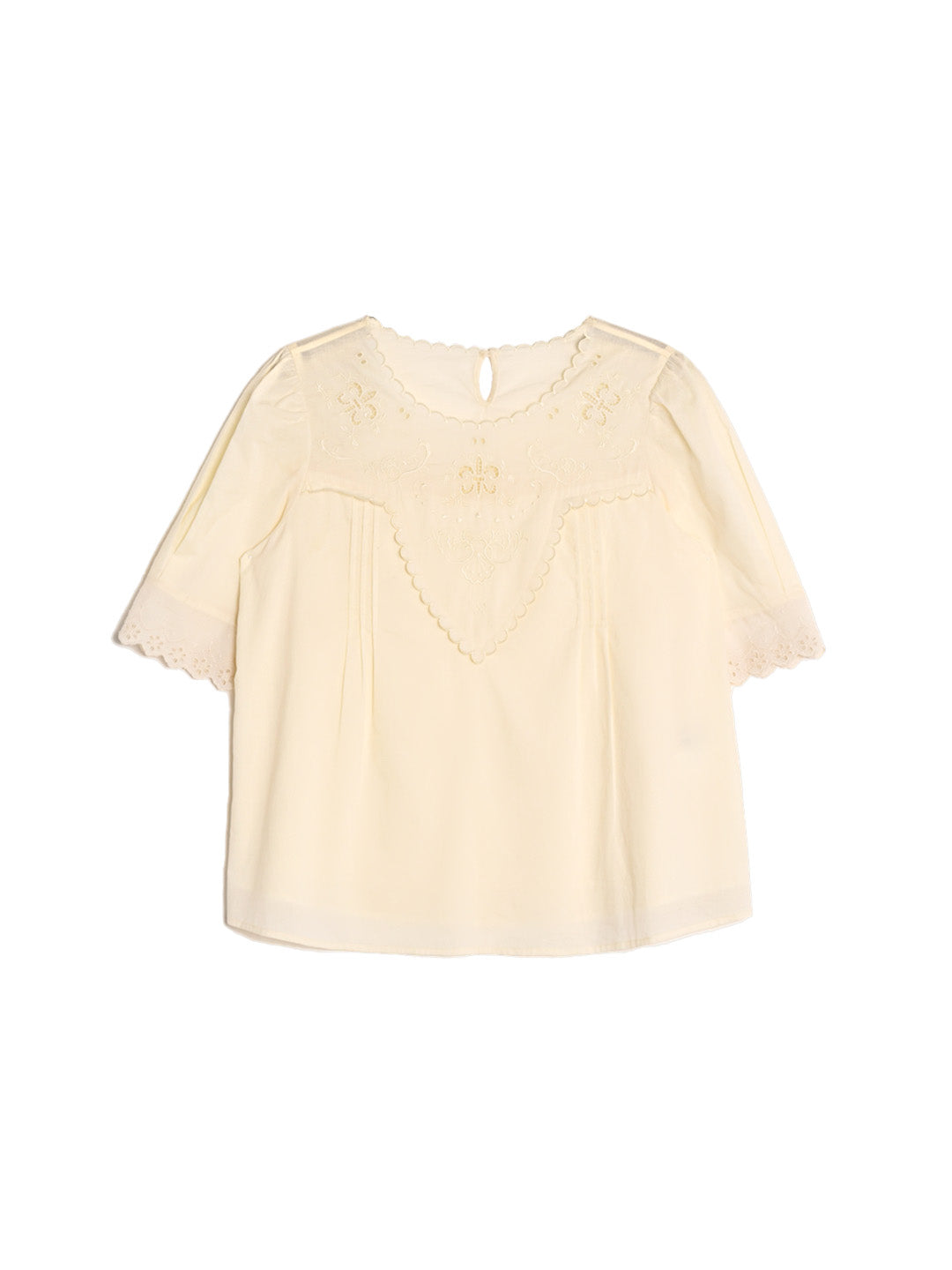 Sally Round Neck Embroidered Victorian Cotton Blouse