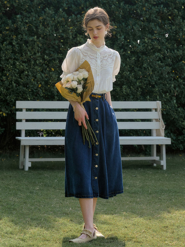 THE OCTAVIA BLOUSE IN BUBBLE SLEEVES (WHITE)