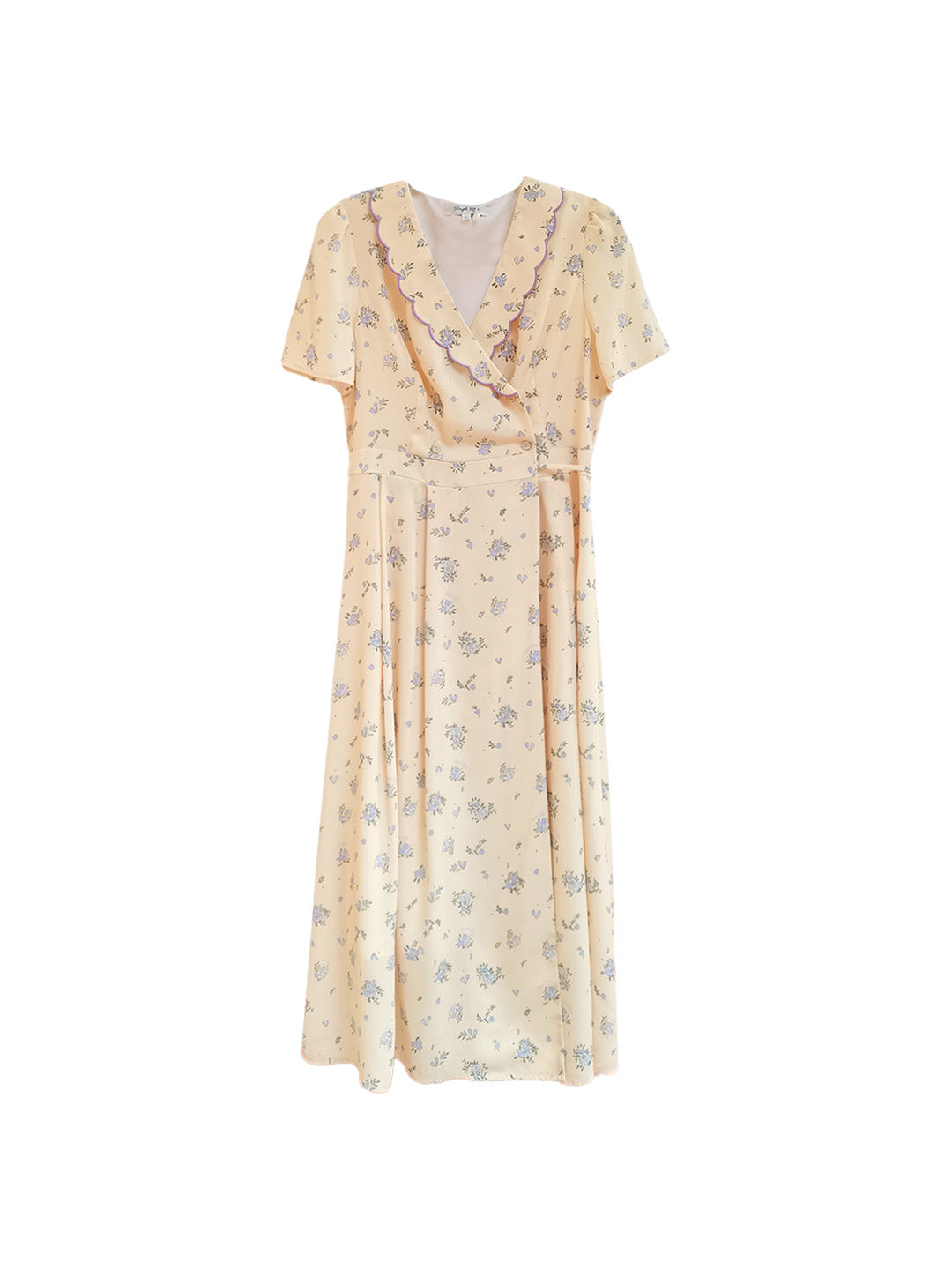 【Final Sale】Louisa Ruffle V-Neck Floral Waist Dress - Yellow