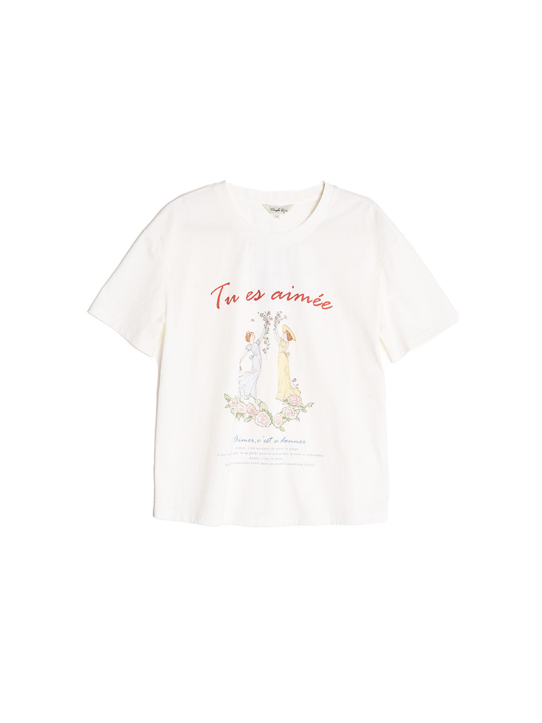 Tina Round Neck Antique Flower T-shirt