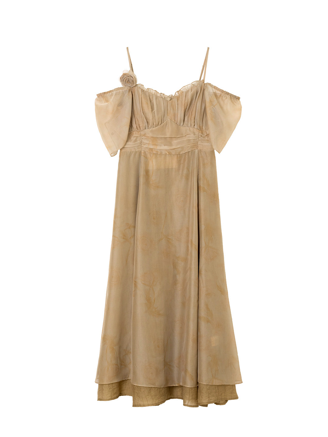 【Final Sale】Aubrie Elegant Heart Neck Puff Sleeve Dress