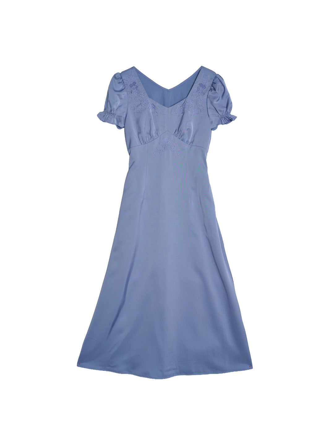 Neriah Embroidered Linen Puff Sleeve Dress