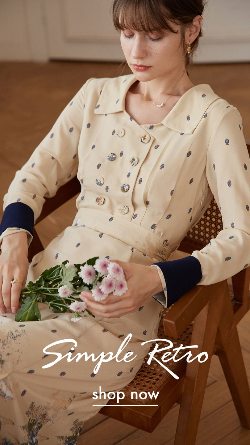 Elizabeth Retro Printed Dress