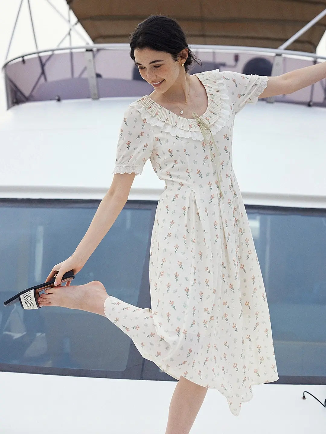 【Final Sale】Alianna Round Neck Floral Dress