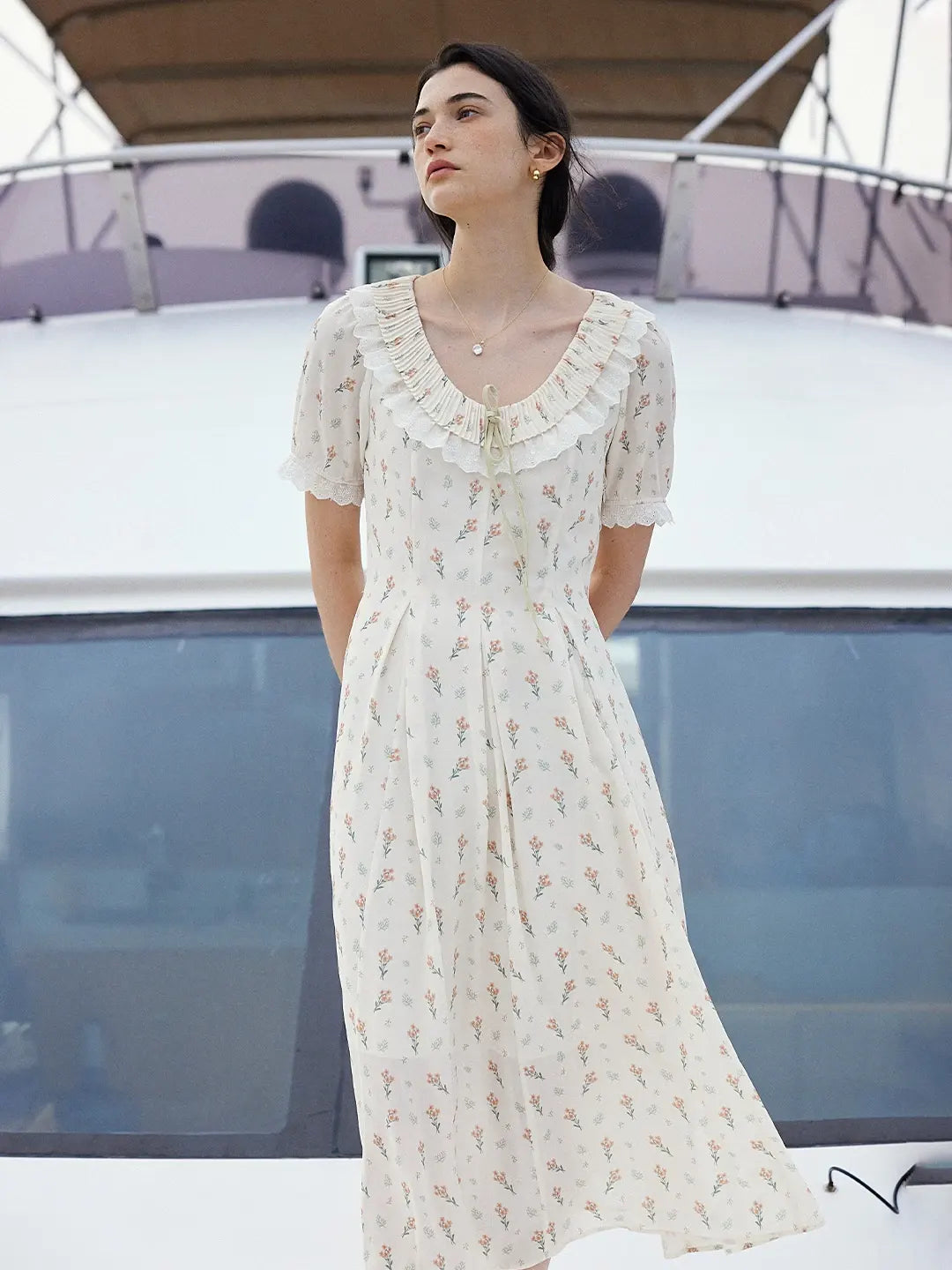 【Final Sale】Alianna Round Neck Floral Dress