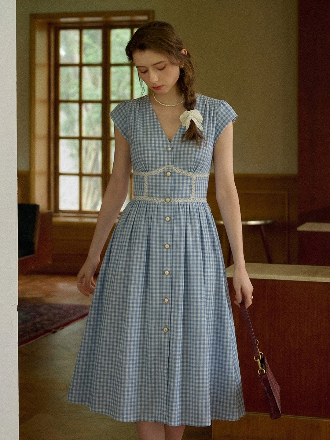 Aspyn V-Neck Plaid Dress