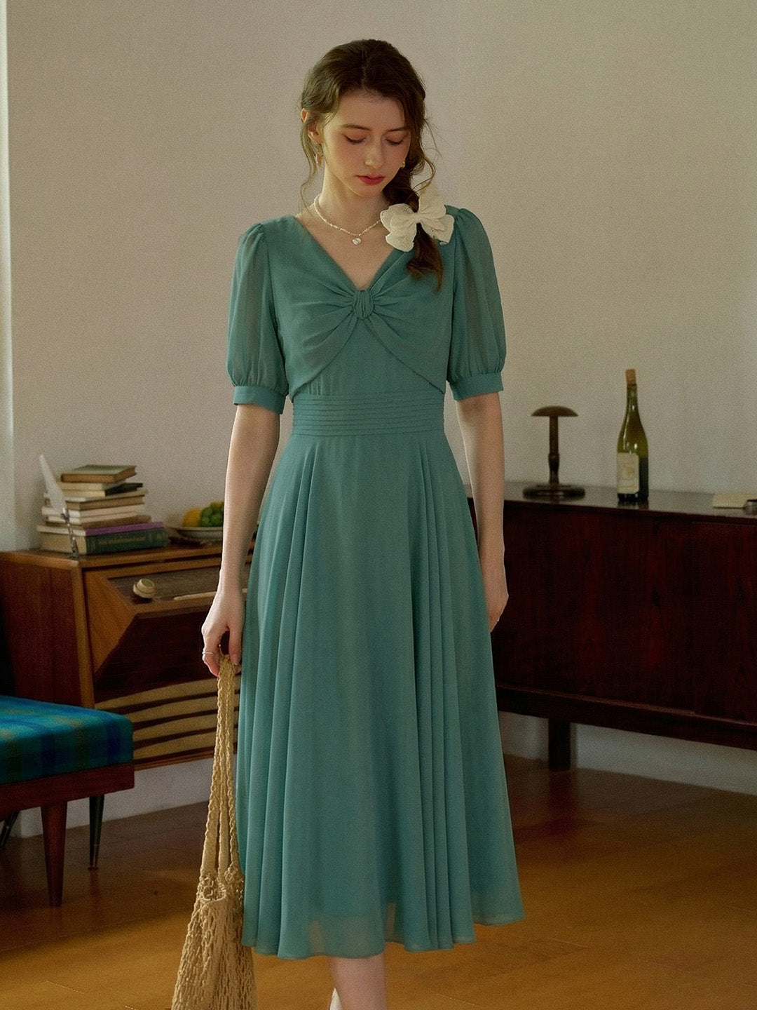 Zendaya V-Neck Knot Dress