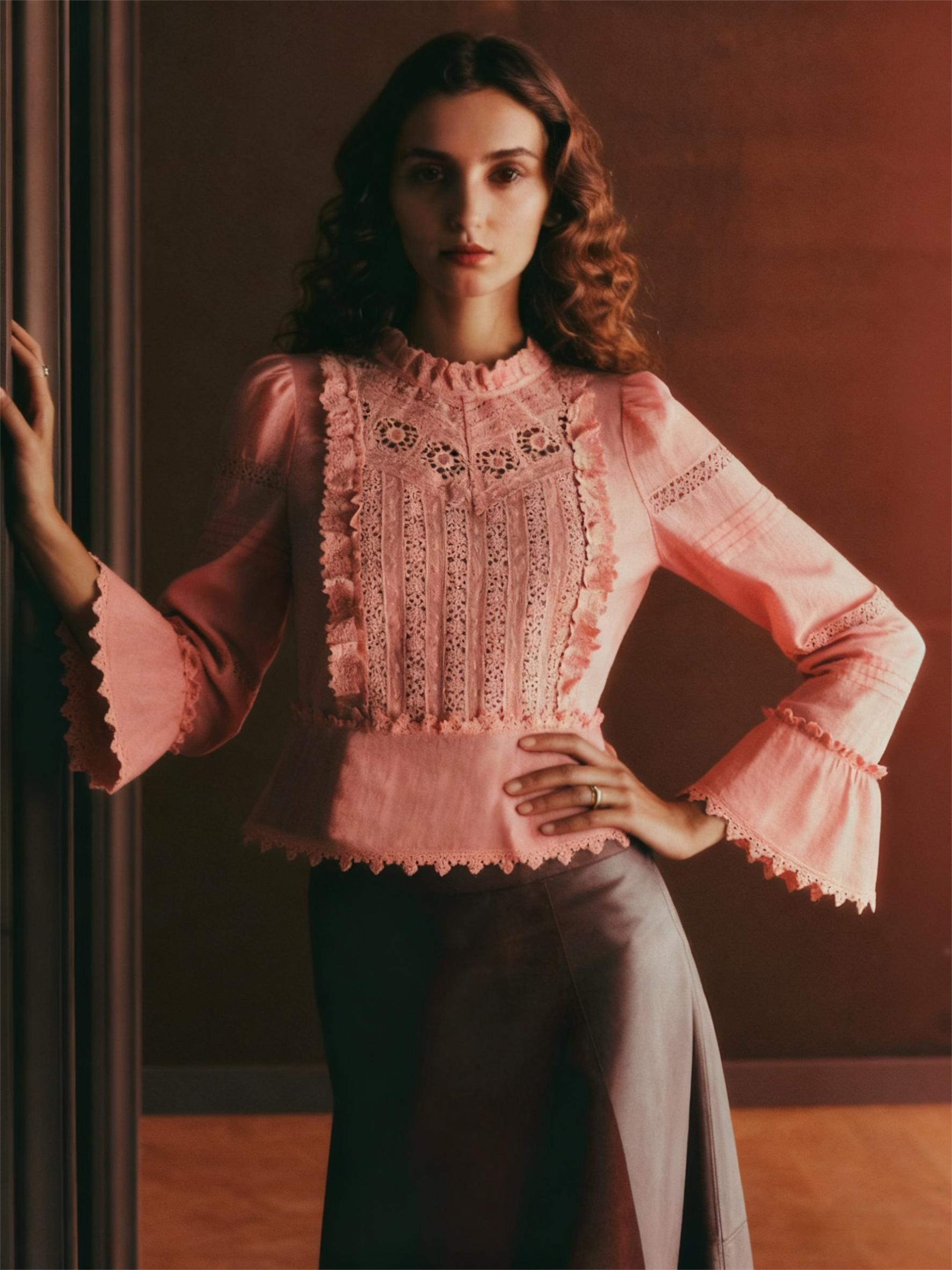 Karla Ruffle Collar Blouse