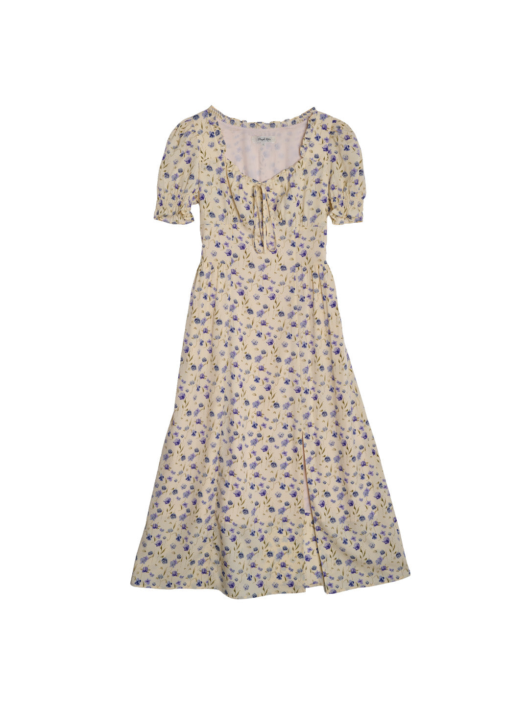 Esperanza Round Neck Floral Puff Sleeve Dress