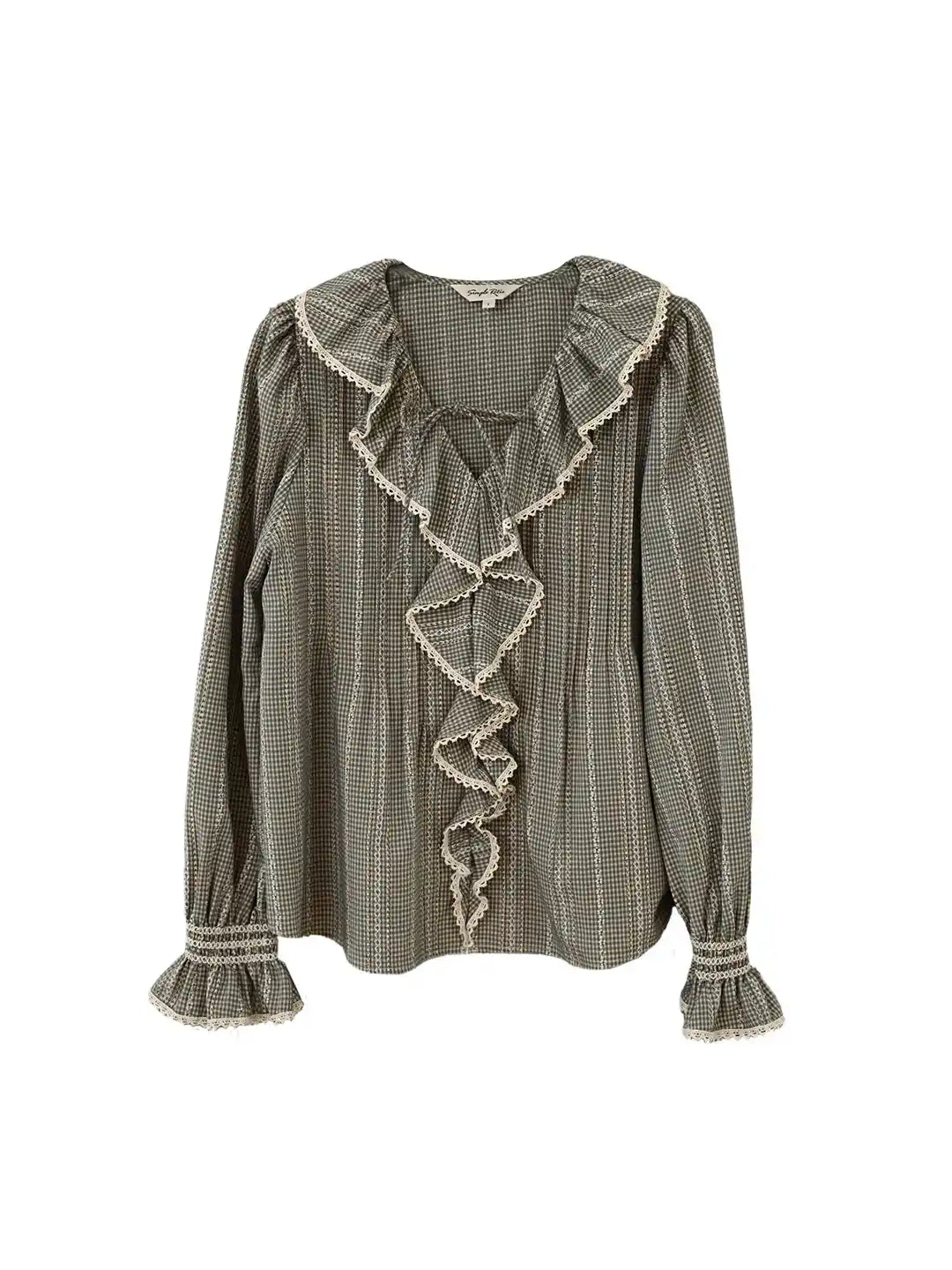 Celia V-Neck Ruffle Lace Blouse