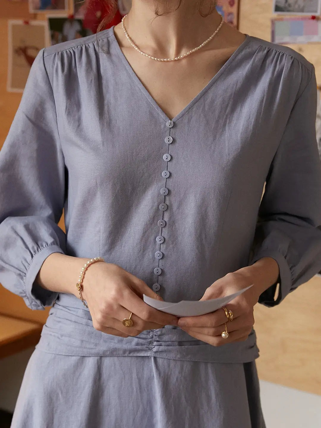 Layne V-Neck Linen Dress