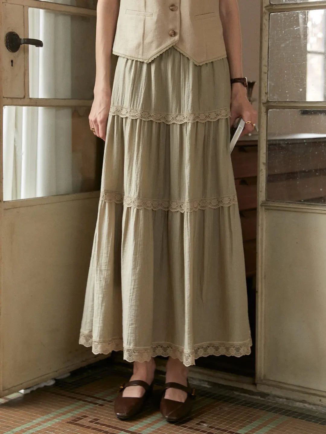 Dana Lace Linen Skirt
