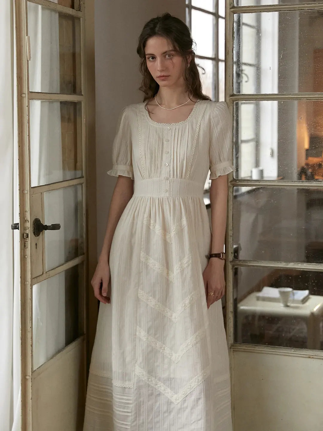 Emmeline Round Neck 100%Cotton Dress