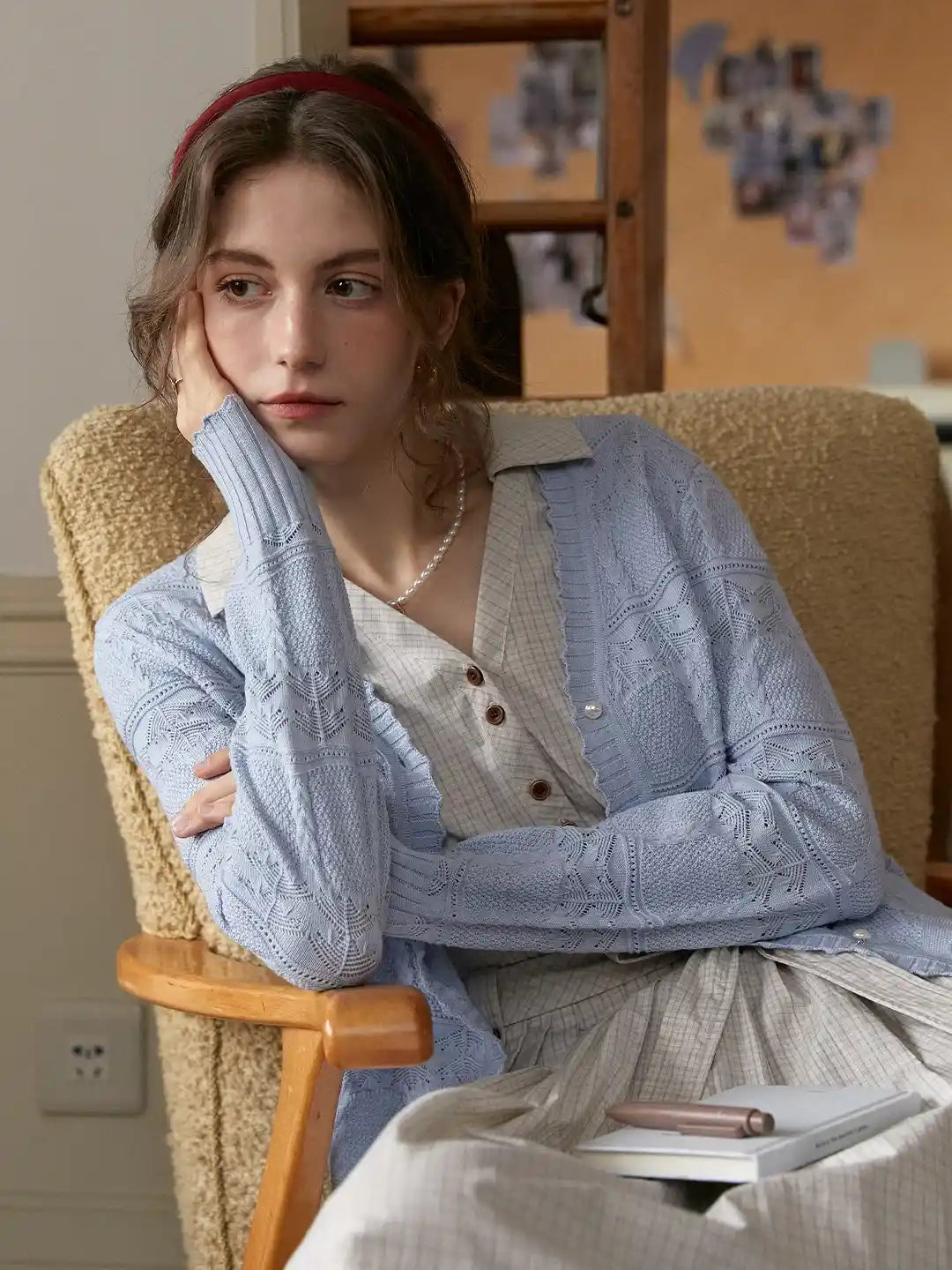 Elouise V-Neck Wool Cardigan