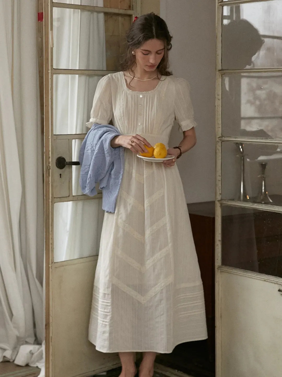 Emmeline Round Neck 100%Cotton Dress