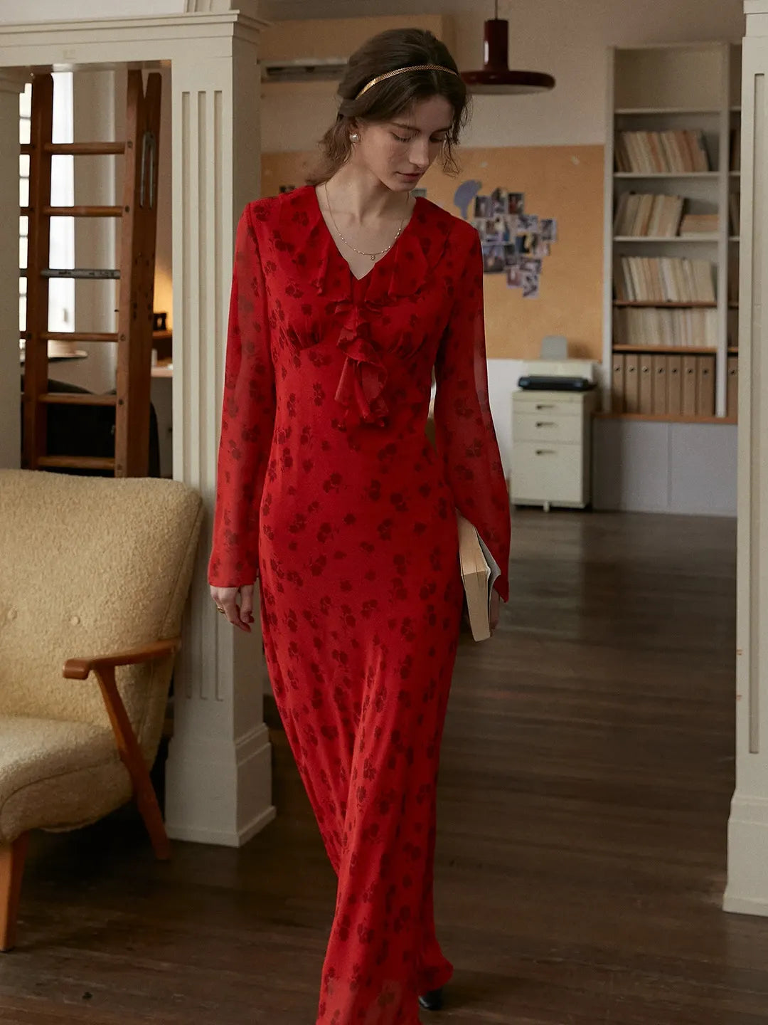 Whitney V-Neck Floral Dress