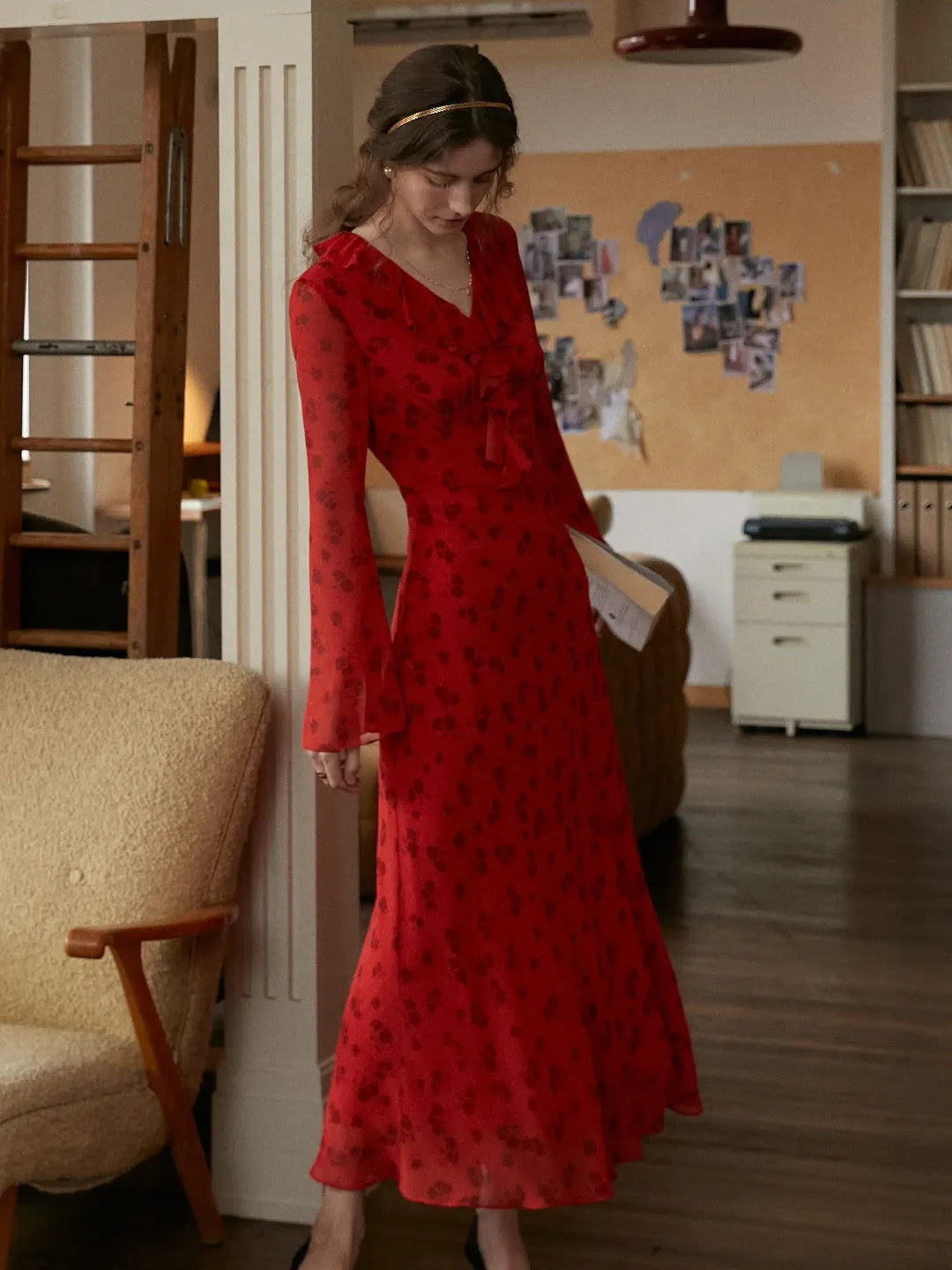 Whitney V-Neck Floral Dress