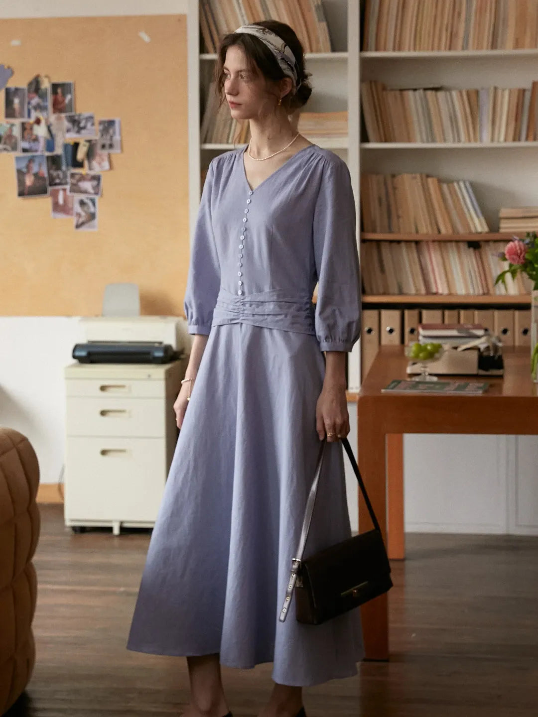 Layne V-Neck Linen Dress