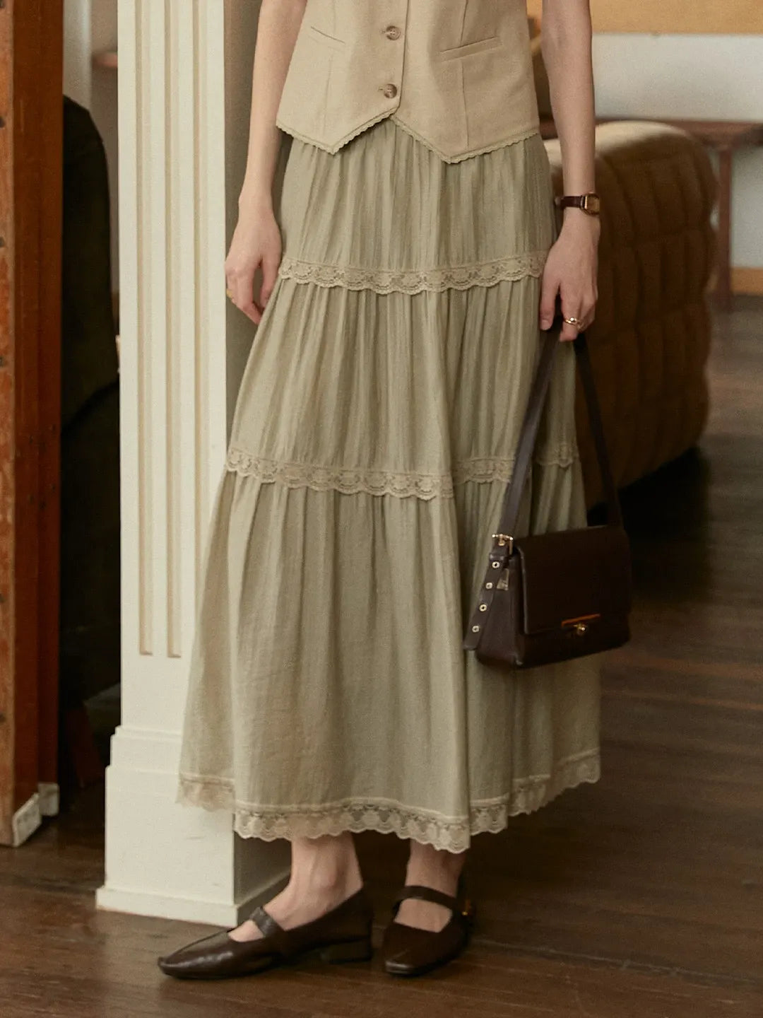 Dana Lace Linen Skirt