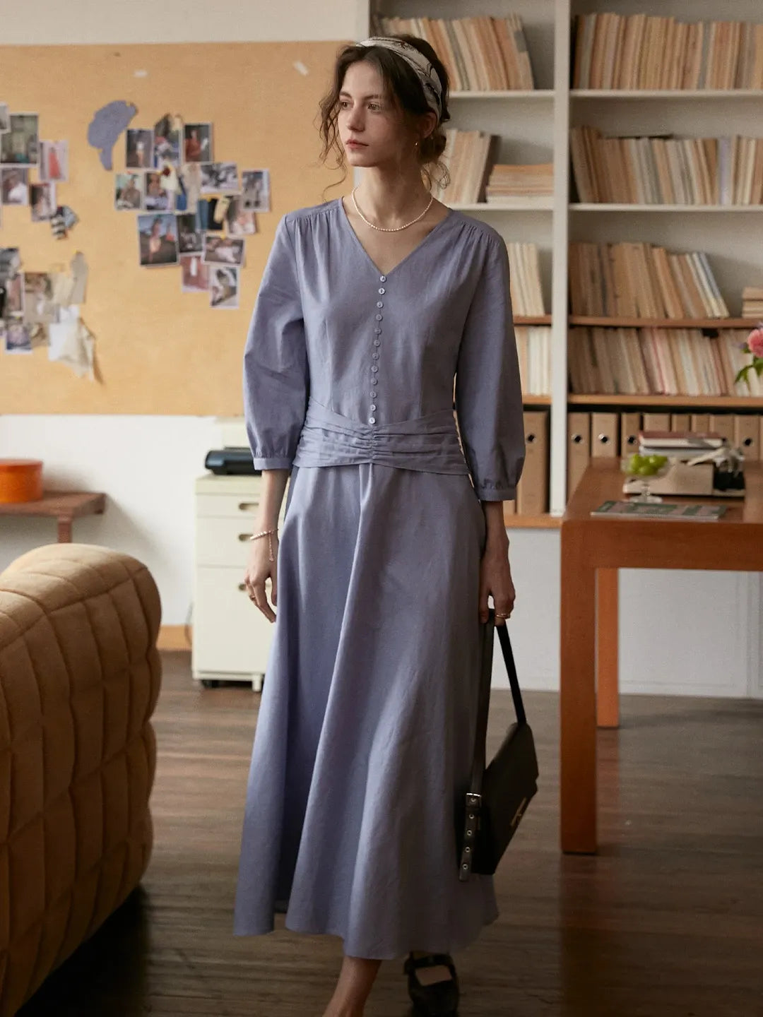 Layne V-Neck Linen Dress