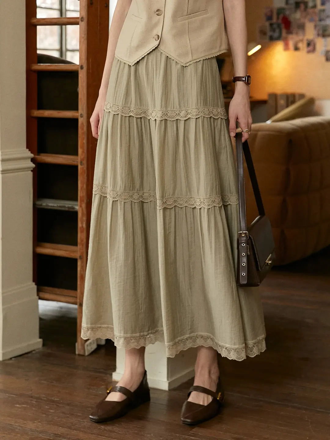 Dana Lace Linen Skirt