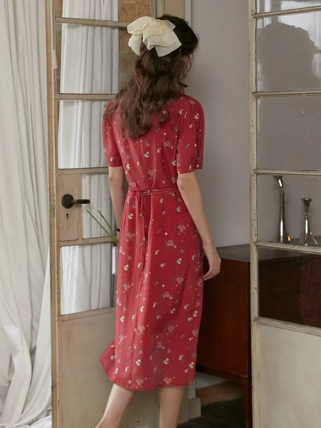 Kimura Floral-Print Rayon Midi Dress