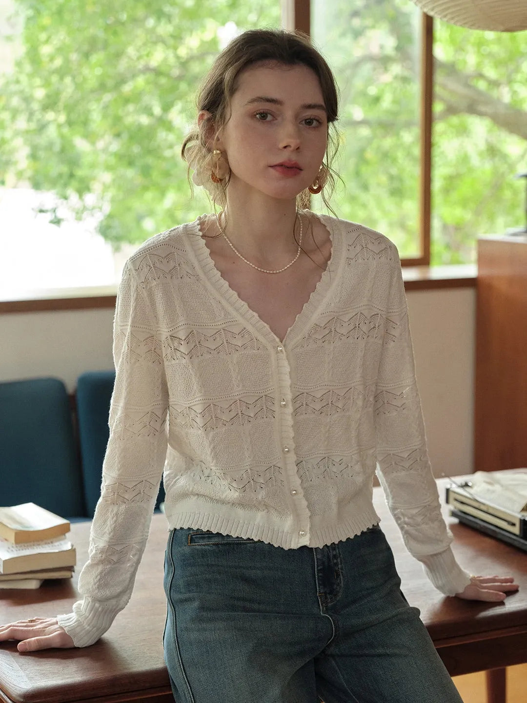 Elouise V-Neck Wool Cardigan