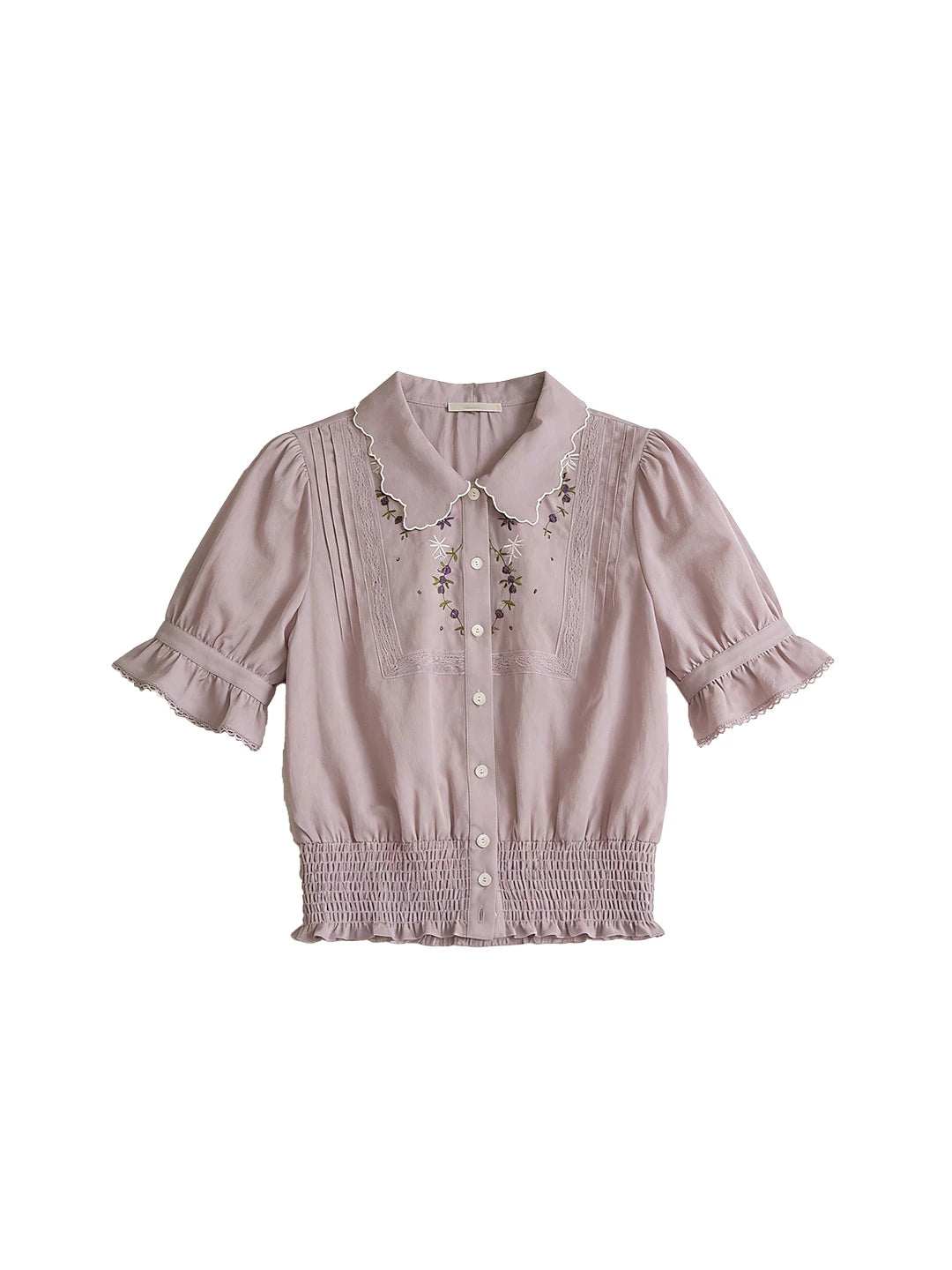 Sarahi Peter Pan Collar Embroidered Linen Blouse