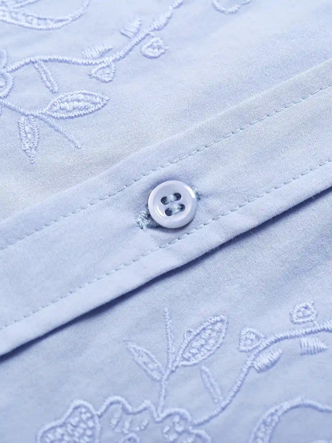 Kassidy Ruffle Collar Embroidered 100% Cotton Blouse