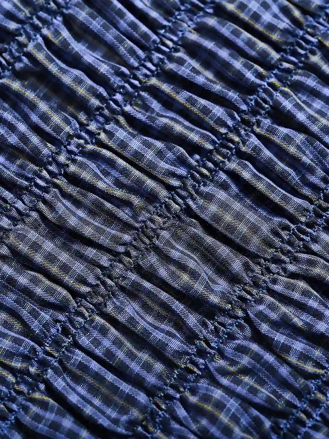 Nyra Round Neck Plaid 100% Cotton Blouse