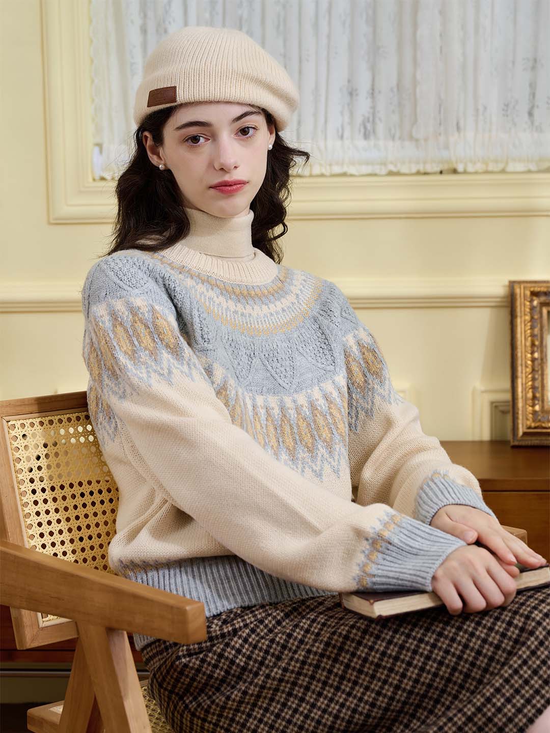 Jade Chevron Pattern Raglan Sleeve Sweater