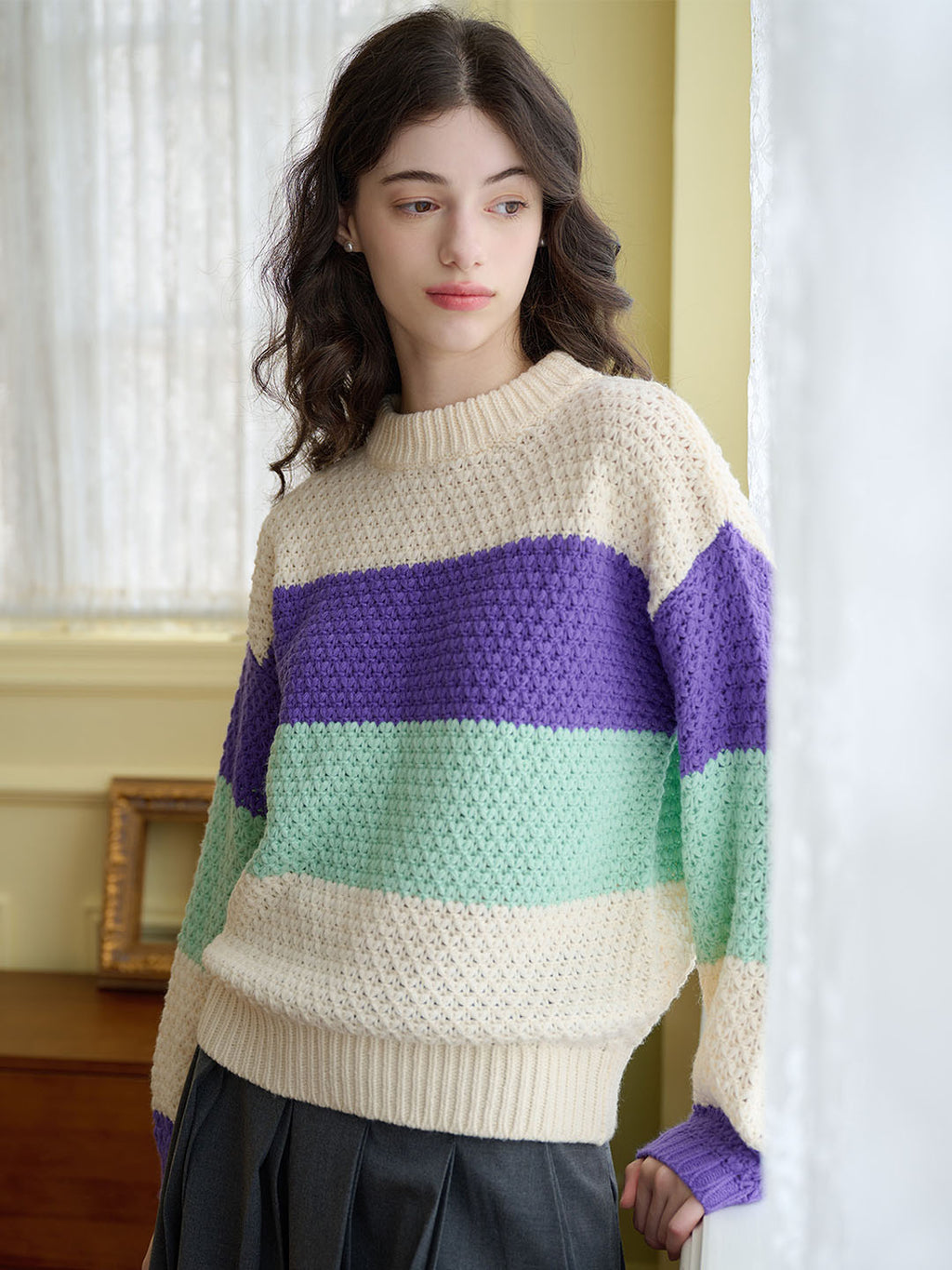 【Final Sale】Esther Blocked Ribbed Cozy Sweater