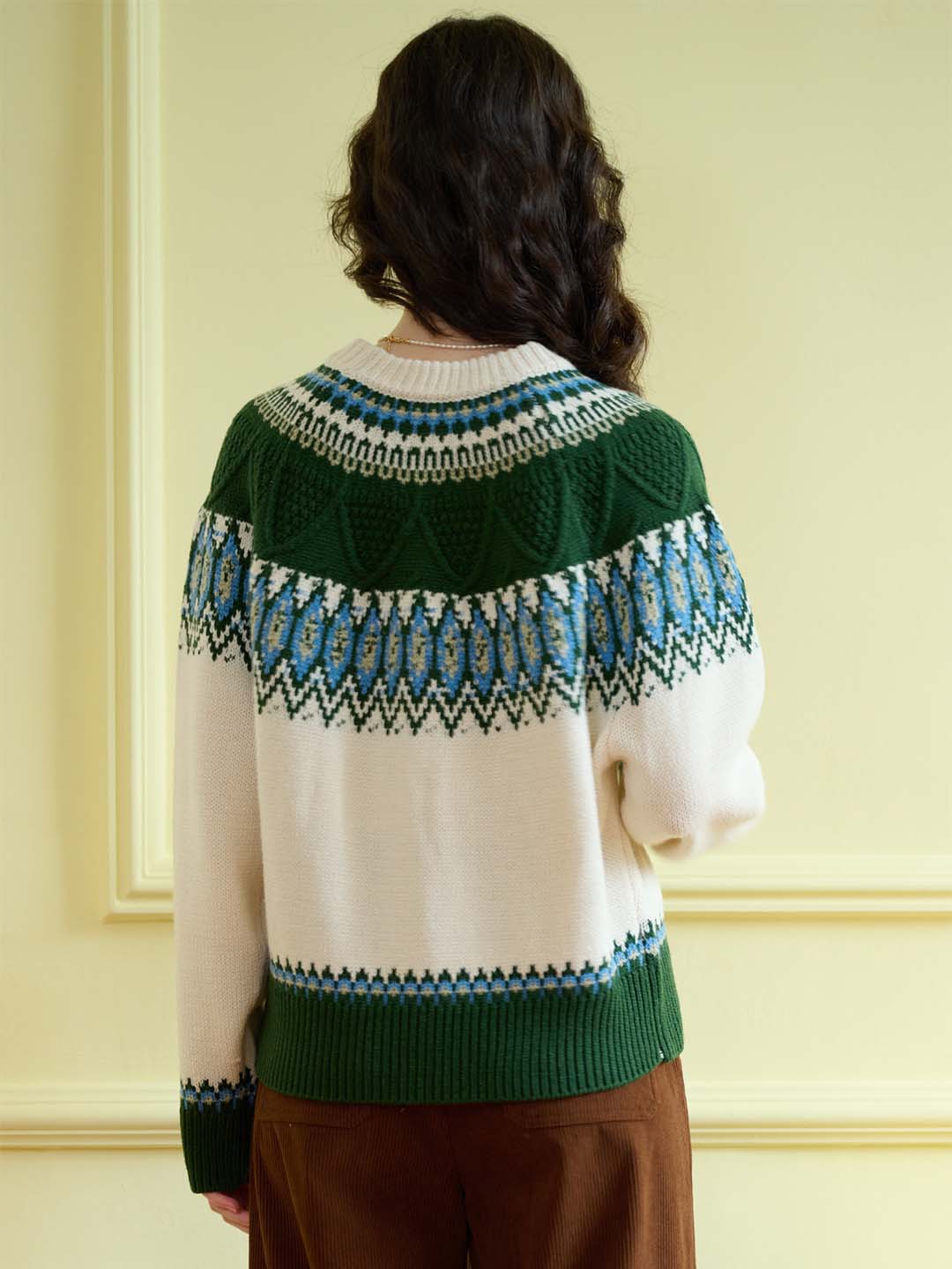 Jade Chevron Pattern Raglan Sleeve Sweater