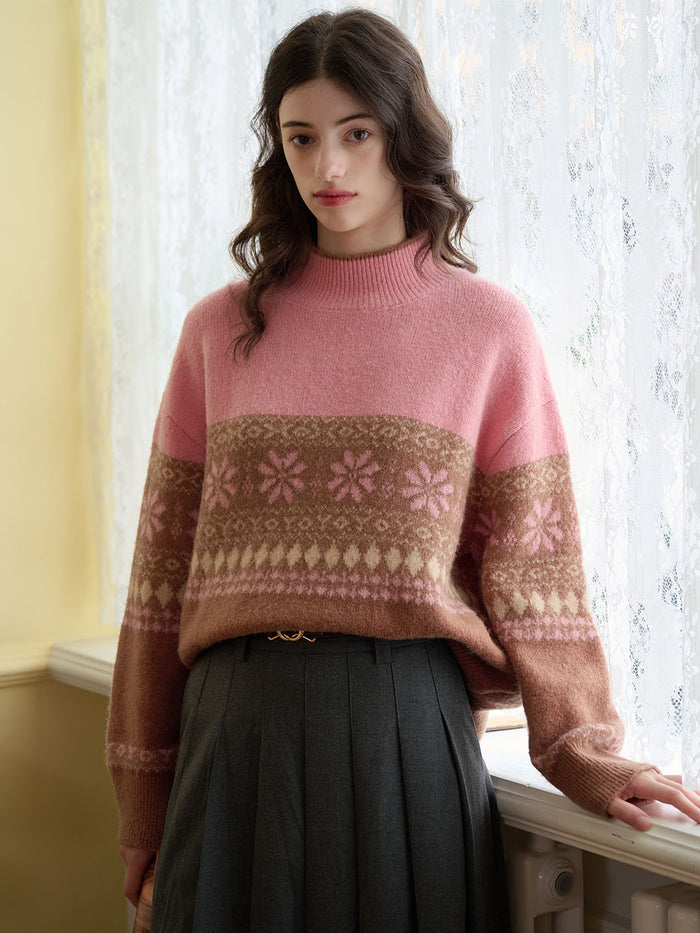 Nevaeh Pattern Drop Shoulder Sweater