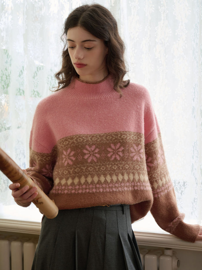 Geo Knit Pattern Sweater