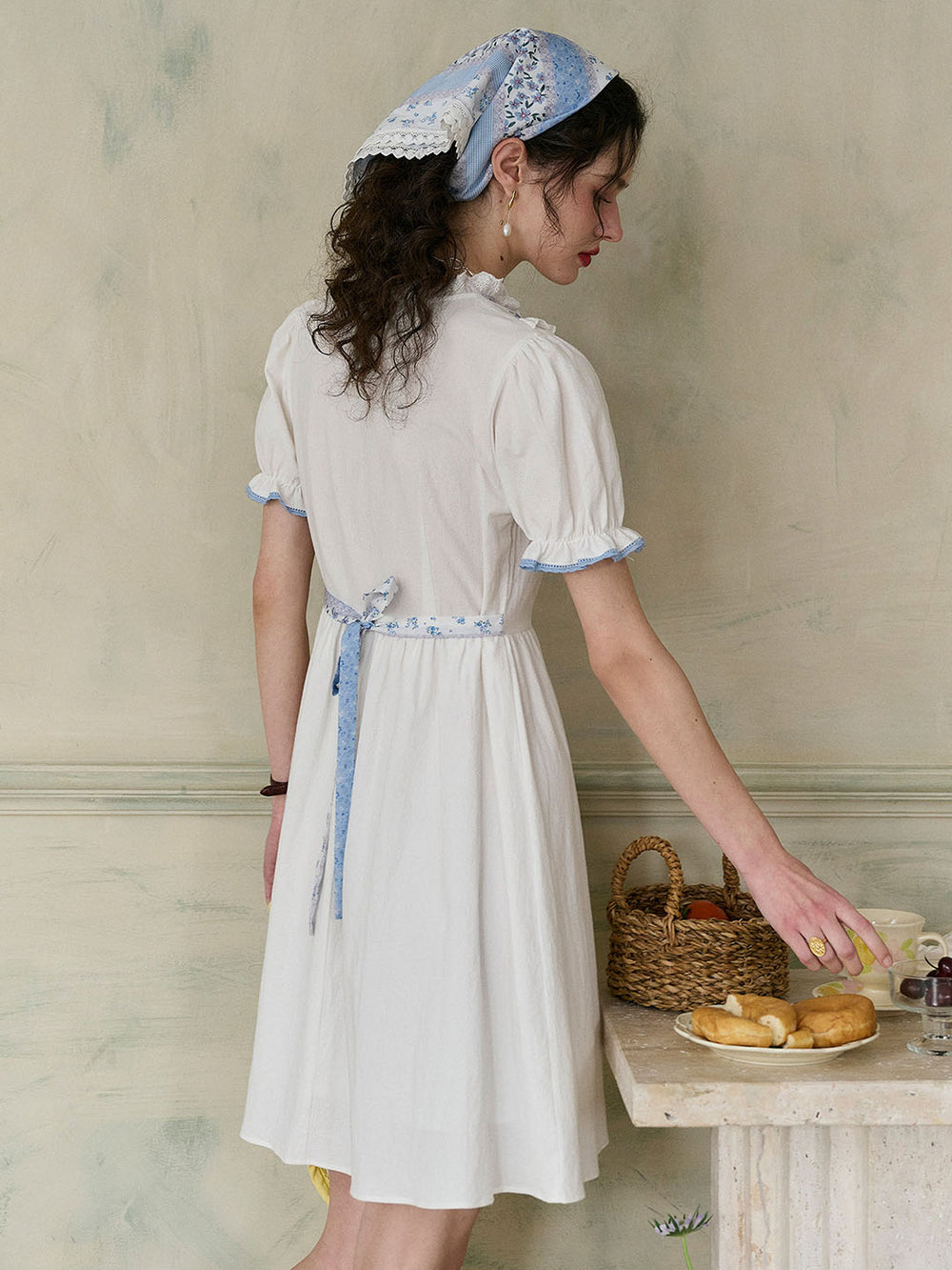 The Katie Cream Ruffled Dress