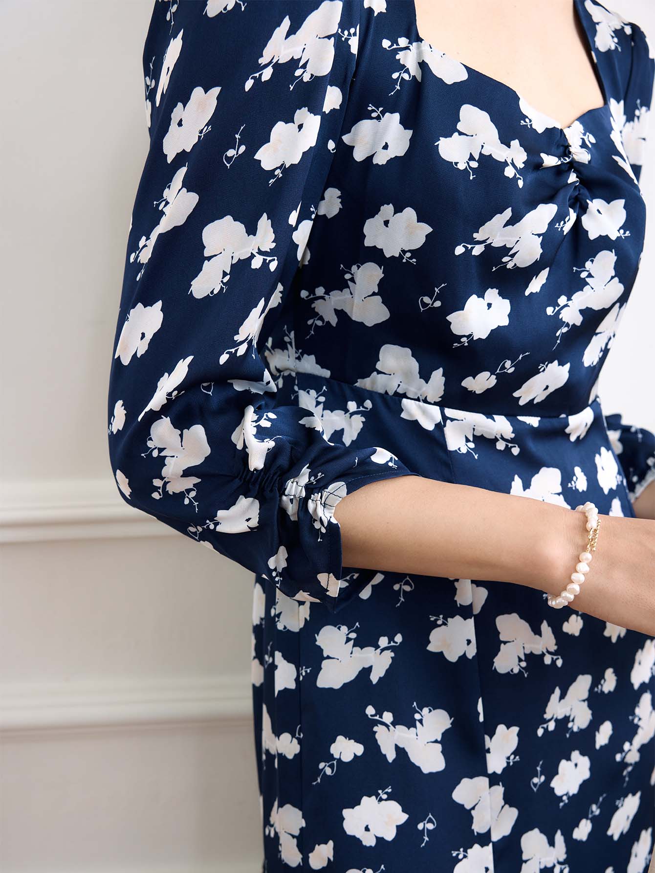 Ensley Floral Printed Black Dress