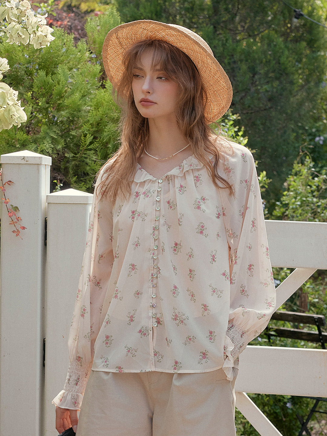 Jessamine Round Neck Floral Blouse