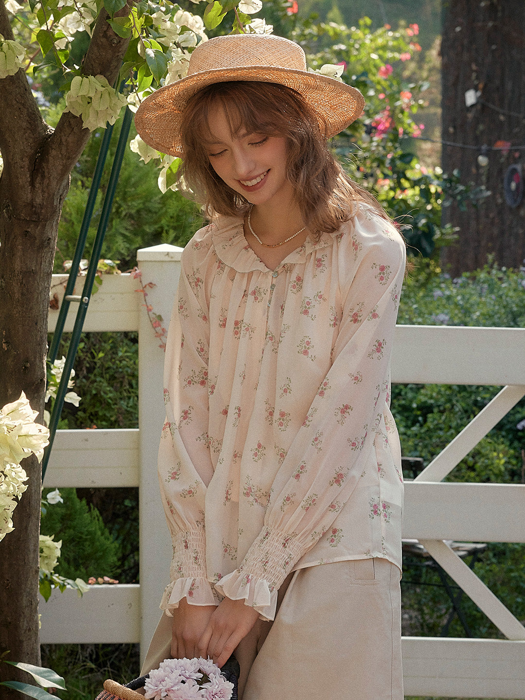 Jessamine Round Neck Floral Blouse