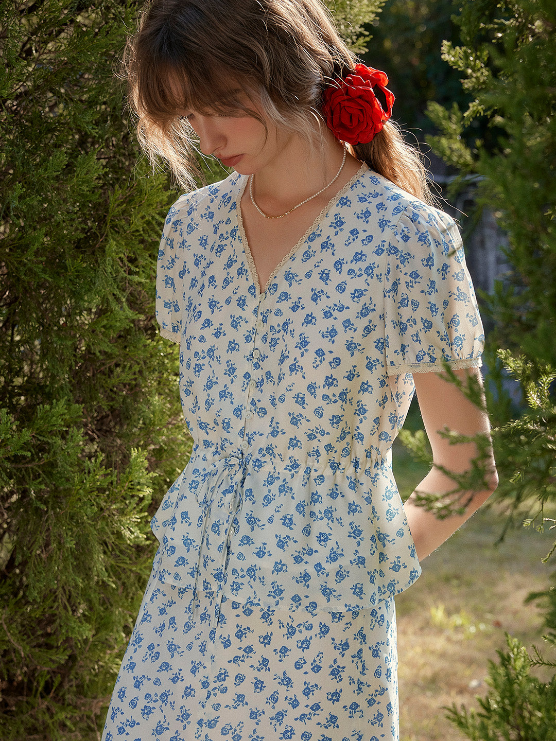 Rebecca V-Neck Floral Blouse