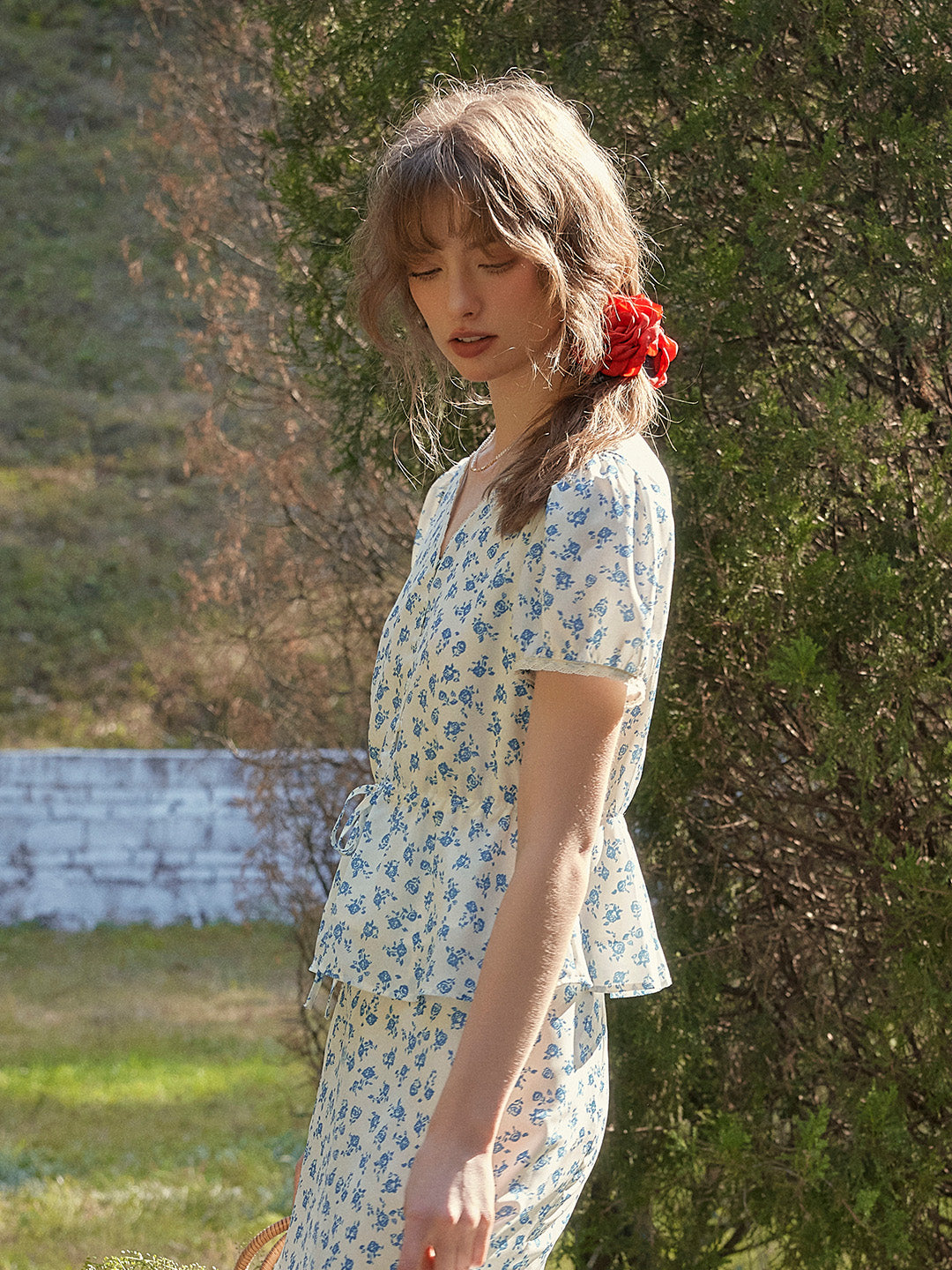 Rebecca V-Neck Floral Blouse