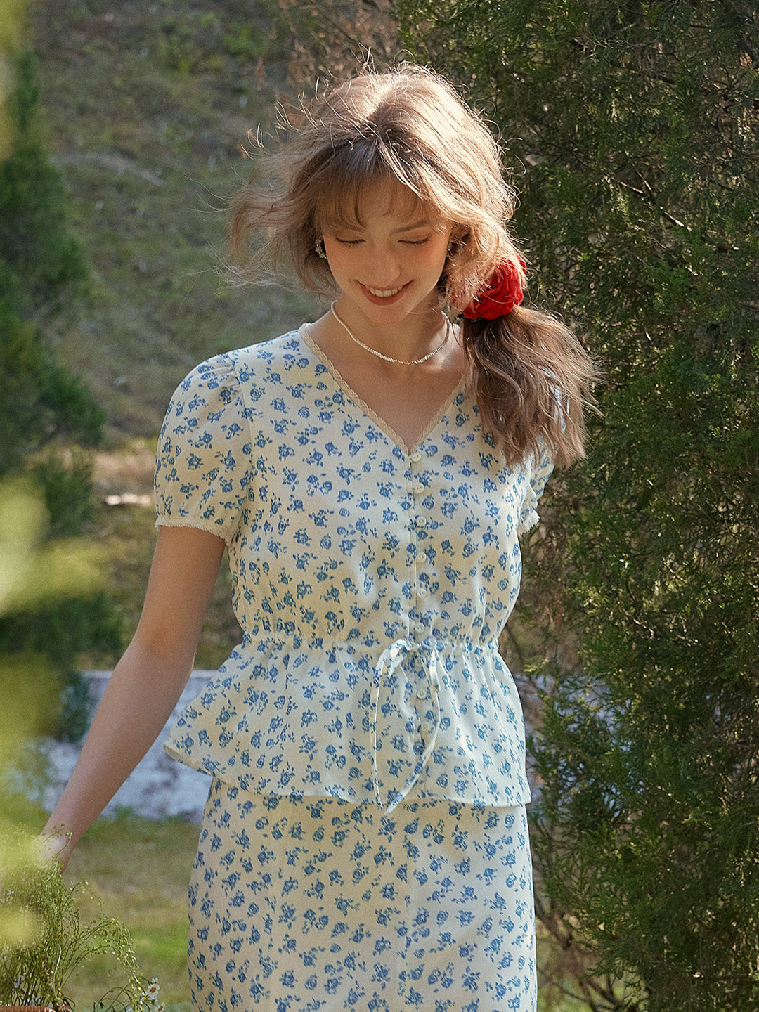 Rebecca V-Neck Floral Blouse