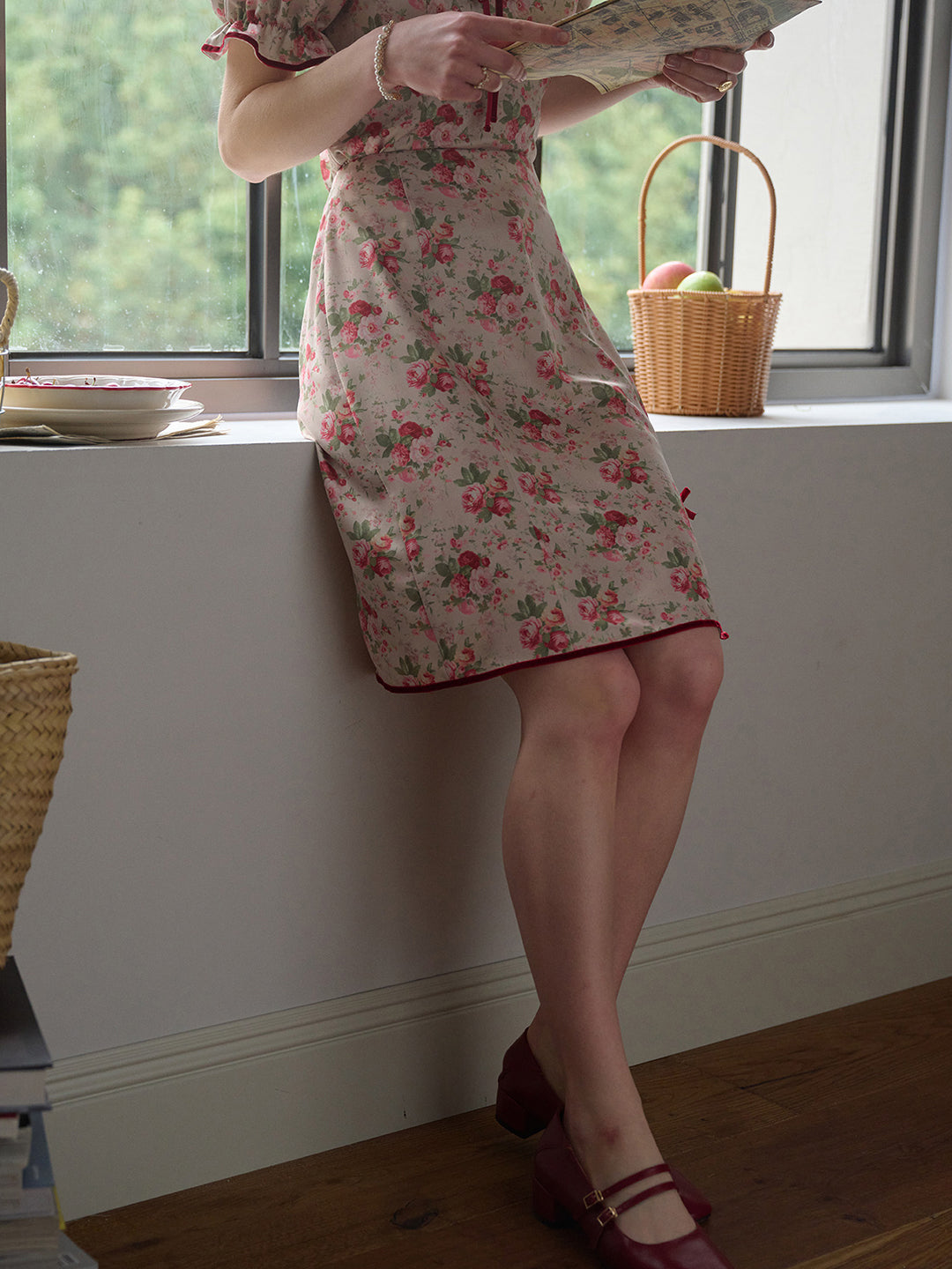 【Final Sale】Elise Floral Midi Split Skirt
