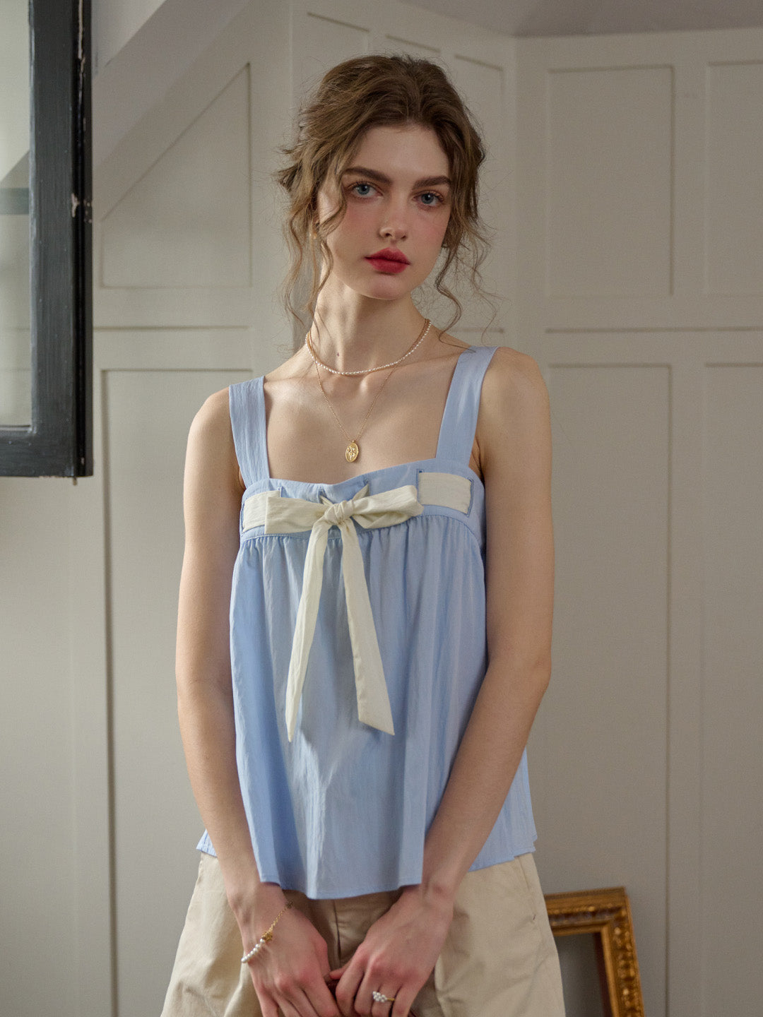 【Final Sale】Skye Square Neck Bow Top