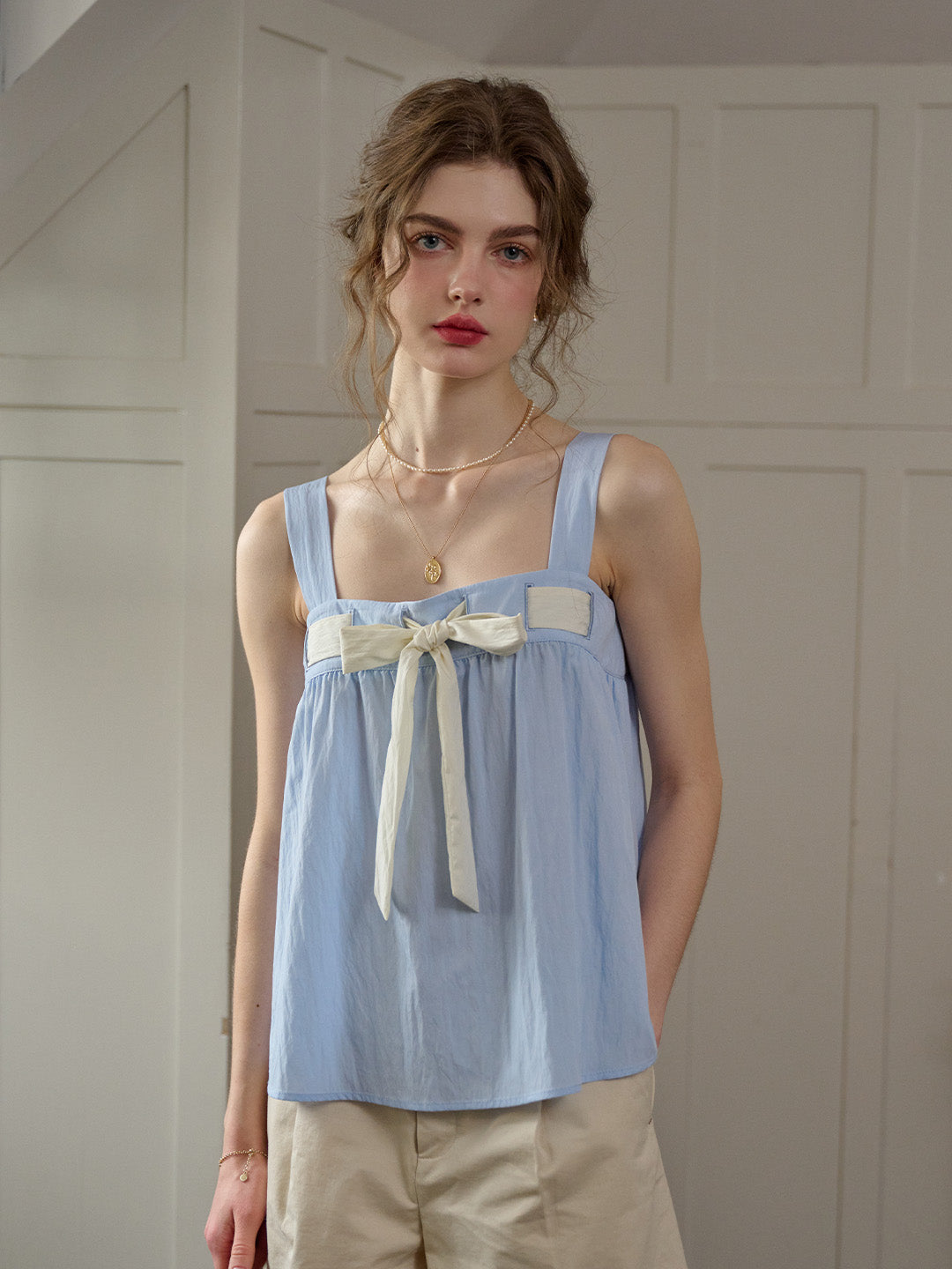 【Final Sale】Skye Square Neck Bow Top