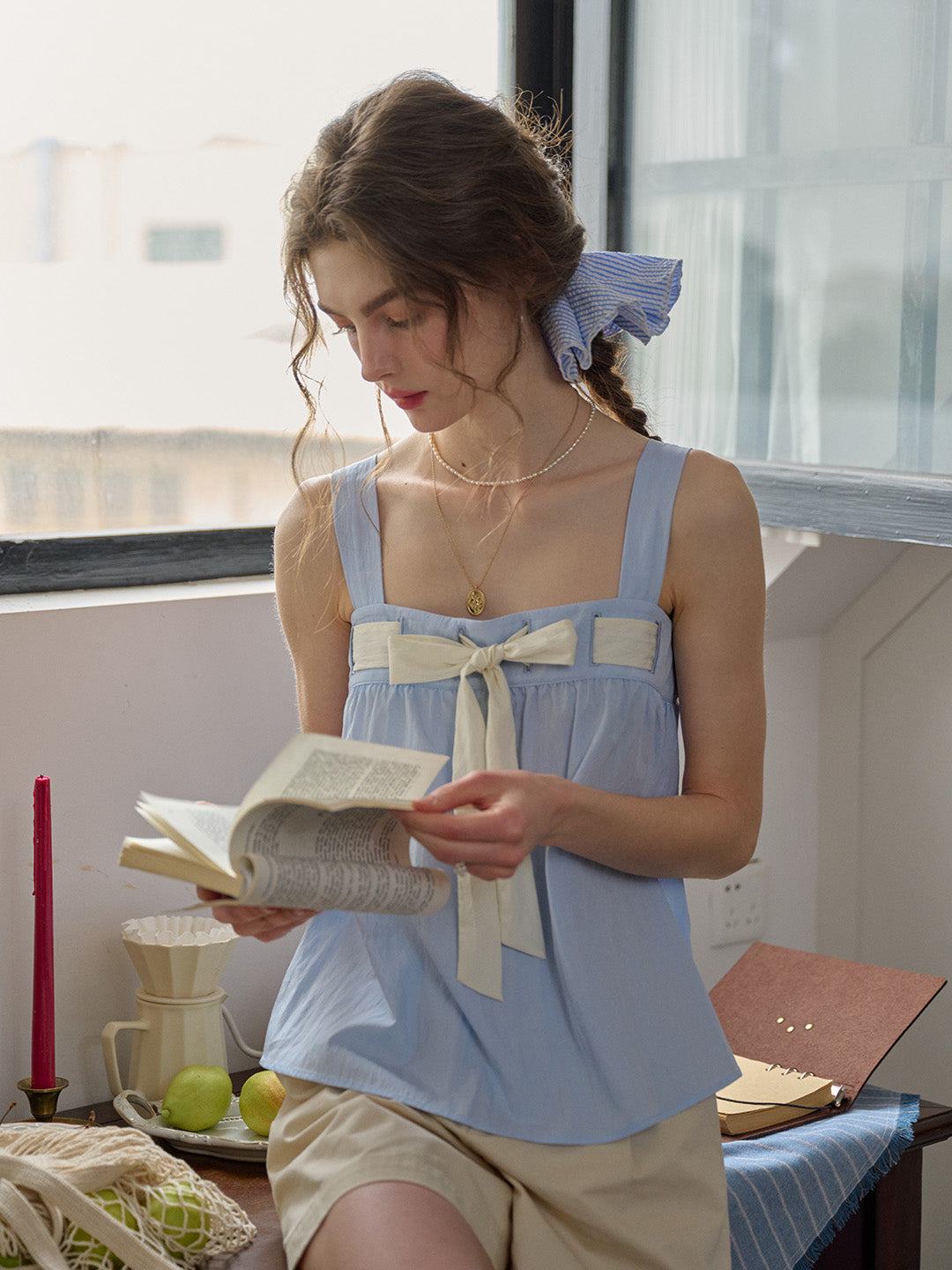 【Final Sale】Skye Square Neck Bow Top