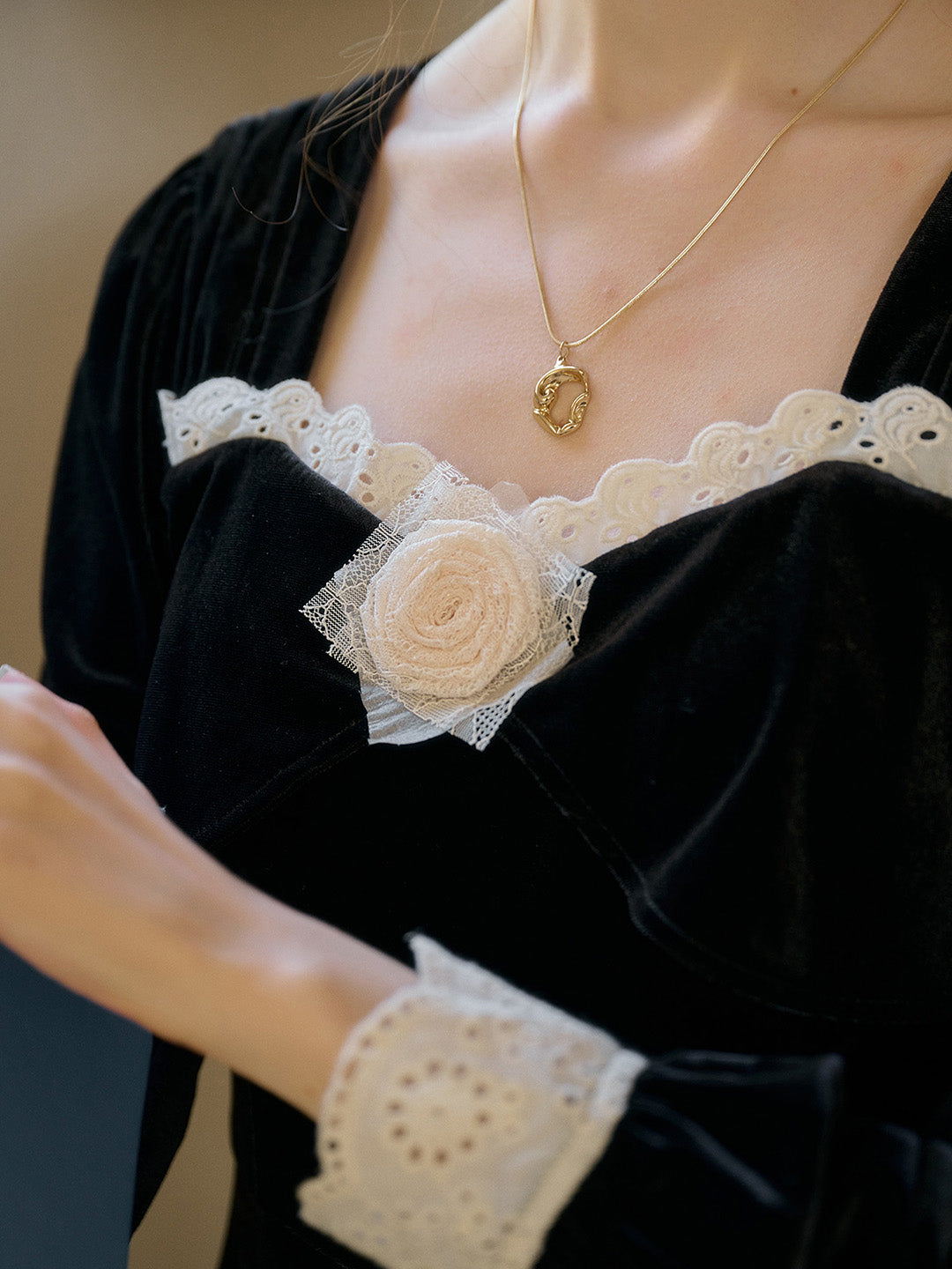 【Final Sale】Valentina Square Collar Rose Dress