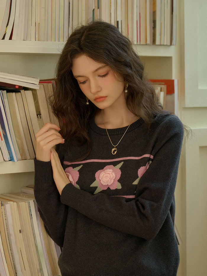 Fiori Long Sleeve Knit Sweater